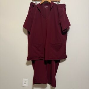 Mandala Scrub Set Burgundy 2XL